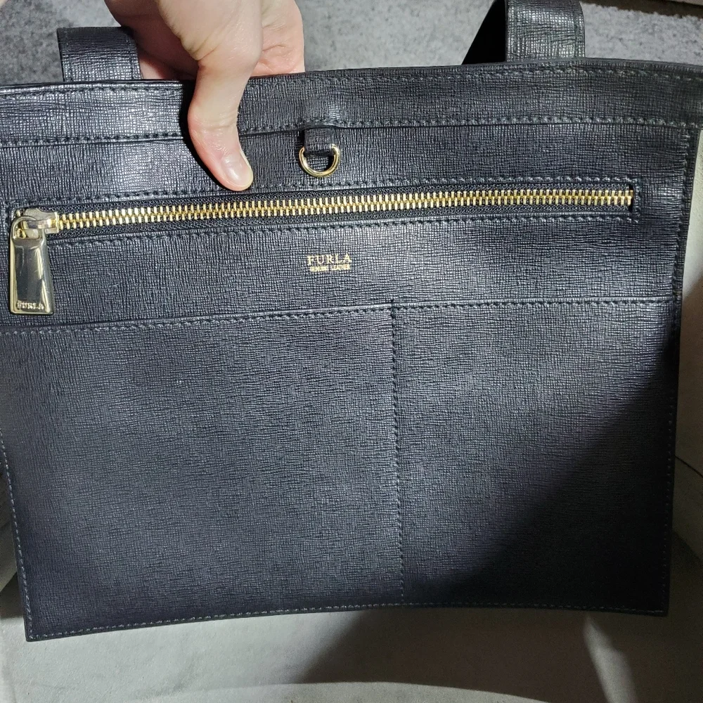 Furla Black Leather Tote